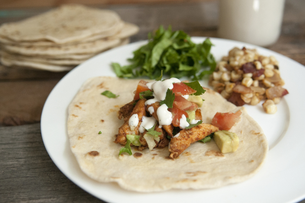 homemade tortillas and fried corn